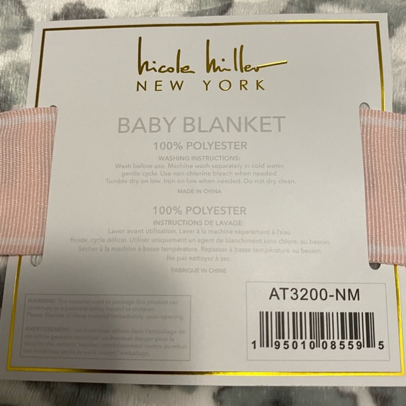 NWT Nicole Miller Plush Leopard Print Baby Blanket - Picture 6 of 6